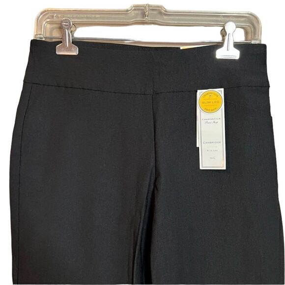 NWT! Charter Club Cambridge slim black pull on pants - Picture 2 of 9